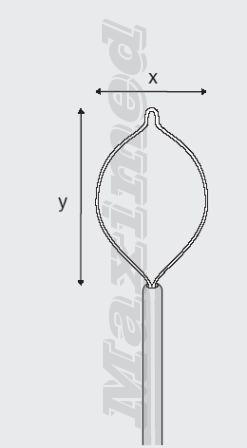 Петля для полипэктомии симметричная овальная, диаметр 2,3 мм, ширина петли X - 25 мм, длина Y - 50, длина 160 см